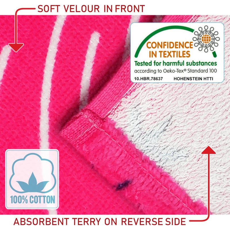 Softerry Love Unicorn Beach Towel Pink Fantasy Rainbow 30 x 60 inches 100% Cotton Velour (30" x 60", Pink) - Image 3